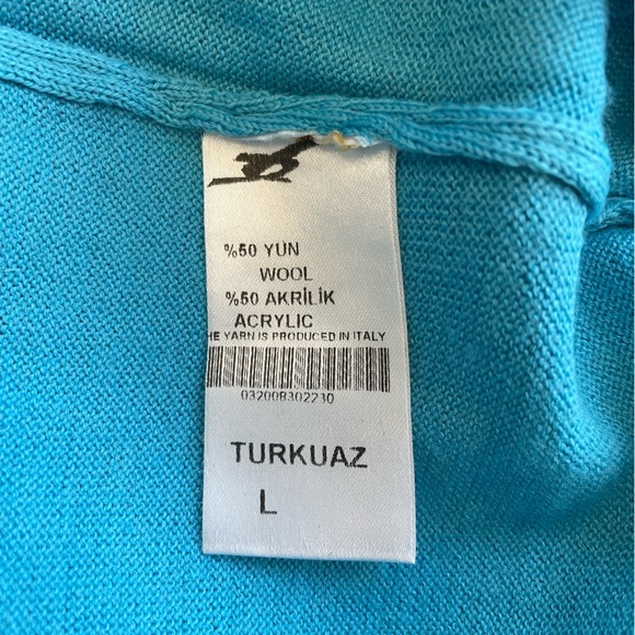 Men’s Sweater De Blasio (Turkey) Teal Size Large - Picture 4 of 8